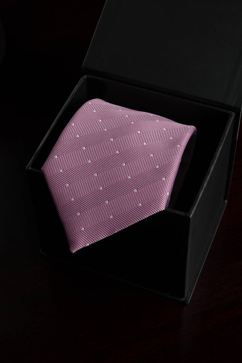 Pink Snow Silk Jacquard Tie