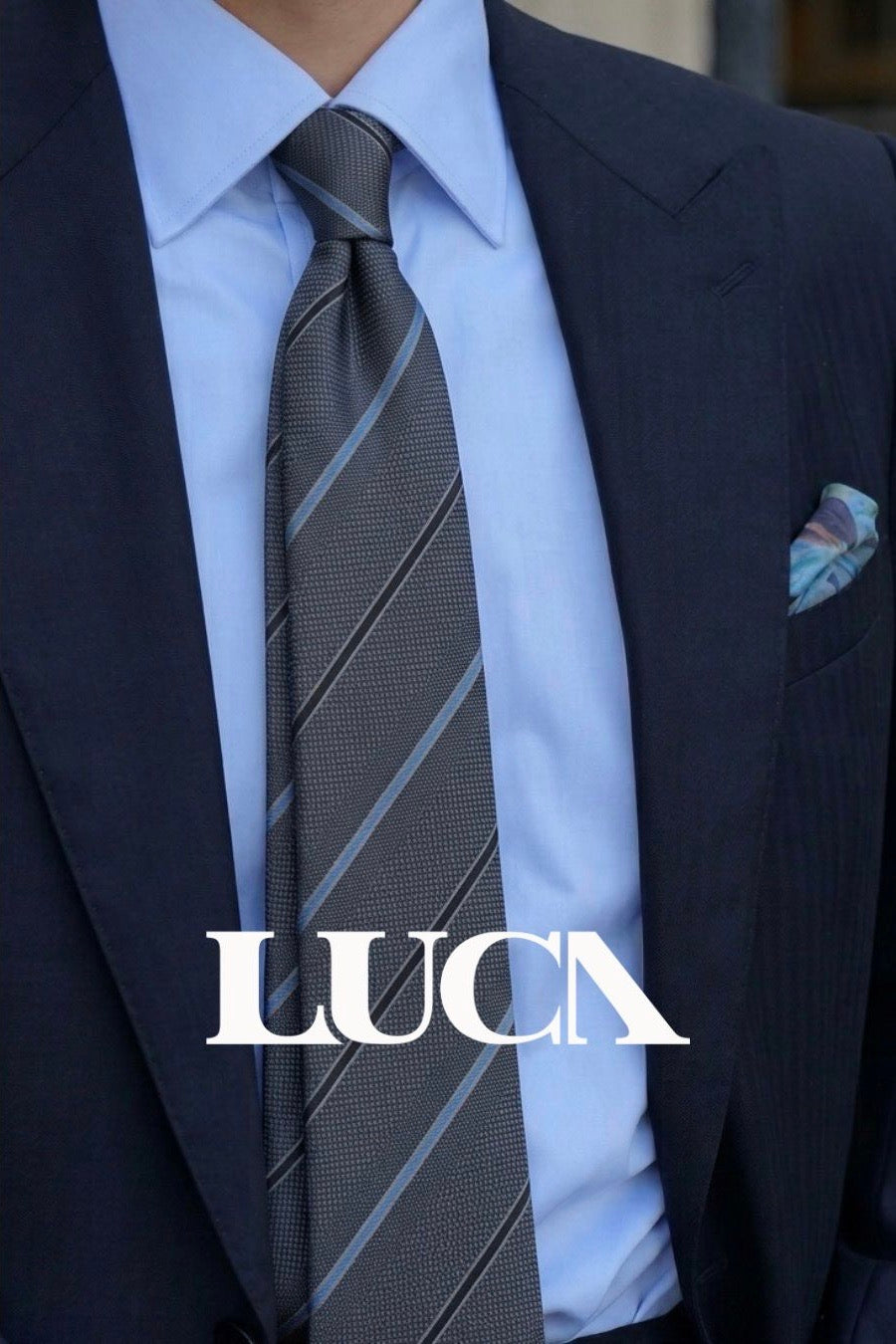 Ocean Grey Striped Silk Jacquard Tie